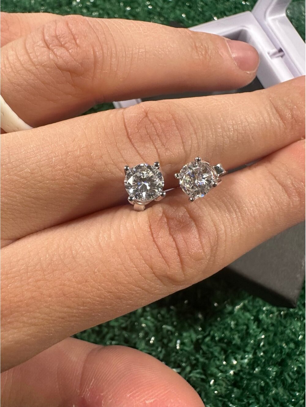 moissanite stud earrings rs 6.5 mm 1.0 ct d Color s925 BRAND NEW